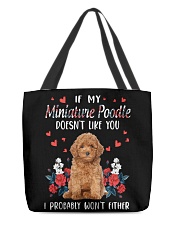 Either - RED Miniature Poodle All-Over Tote tile