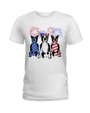 American Firework - Boston Terrier Dog Ladies T-Shirt tile