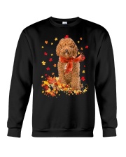 Autumn Leaves Scraf - labradoodle 4 Crewneck Sweatshirt tile