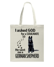 Canine Soulmate - BLACK German Shepherd Tote Bag tile