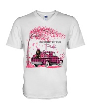 Pink Autumn - Coonhound V-Neck T-Shirt tile