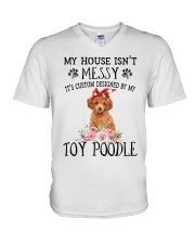 Messy - RED Toy Poodle V-Neck T-Shirt tile