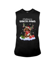 Santa Reindeer - Long Haired Dachshund Sleeveless Tee tile