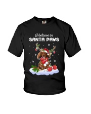 Santa Reindeer - Long Haired Dachshund Youth T-Shirt tile