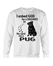 Canine Soulmate - BLACK Pug 3 Crewneck Sweatshirt tile