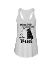 Canine Soulmate - BLACK Pug 3 Ladies Flowy Tank tile