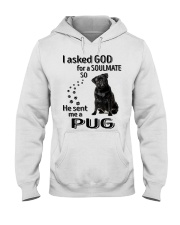 Canine Soulmate - BLACK Pug 3 Hooded Sweatshirt tile