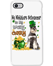 Lucky Charm - GREY Miniature Schnauzer Phone Case tile