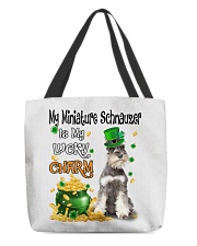 Lucky Charm - GREY Miniature Schnauzer All-Over Tote tile