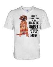 Father Day - Rhodesian Ridgeback V-Neck T-Shirt tile