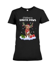 Santa Reindeer - Chocolate Pitbull Premium Fit Ladies Tee tile
