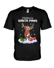 Santa Reindeer - Chocolate Pitbull V-Neck T-Shirt tile