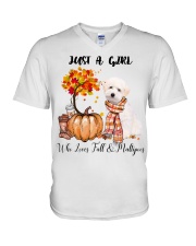Fall And - Maltipoo 1 V-Neck T-Shirt tile
