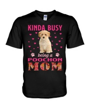 Kinda Busy - Poochon V-Neck T-Shirt tile