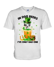Dog Beers - Chinese Crested Dog V-Neck T-Shirt tile