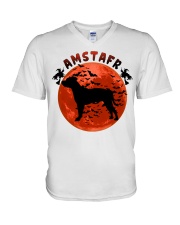 Blood Moon - American Staffordshire Terrier V-Neck T-Shirt tile