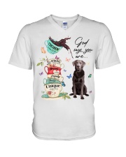 Chosen - SILVER Labrador V-Neck T-Shirt tile