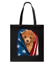 American flag - Red Toy Poodle Tote Bag tile