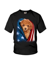 American flag - Red Toy Poodle Youth T-Shirt tile