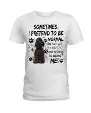 Sometimes - BLACK Miniature Poodle Ladies T-Shirt tile