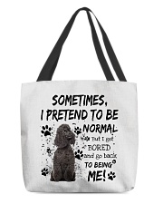 Sometimes - BLACK Miniature Poodle All-Over Tote tile