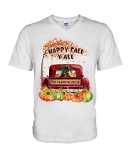 Pumpkin House - BRINDLE Boxer V-Neck T-Shirt tile