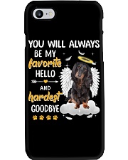 Hardest Goodbye - Black Long-haired Dachshund Phone Case tile