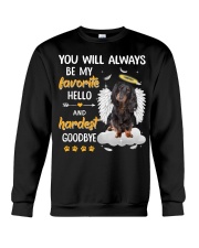 Hardest Goodbye - Black Long-haired Dachshund Crewneck Sweatshirt tile