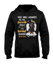Hardest Goodbye - Black Long-haired Dachshund Hooded Sweatshirt tile