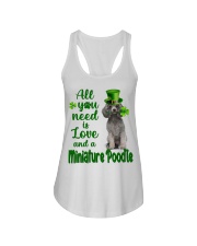 Lucky Need - SILVER Miniature Poodle Ladies Flowy Tank tile
