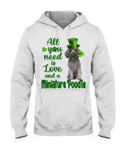 Lucky Need - SILVER Miniature Poodle Hooded Sweatshirt tile