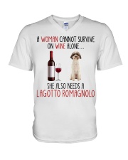 She Also Needs - Lagotto Romagnolo V-Neck T-Shirt tile
