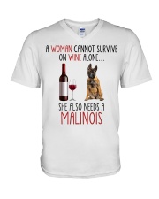 She Also Needs - Malinois V-Neck T-Shirt tile