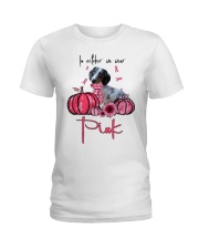Pink Month - Dolly the Dachshund Ladies T-Shirt tile