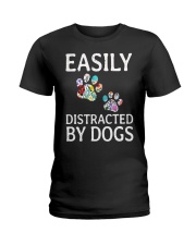 Easily Distracted by Dogs Ladies T-Shirt tile