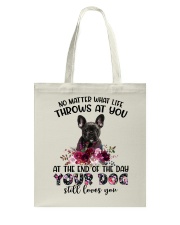 At The End - BLACK French Bulldog Tote Bag tile