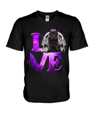 Heaven Love - BLACK Pug 2 V-Neck T-Shirt tile