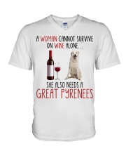 She Also Needs - Great Pyrenees Dog V-Neck T-Shirt tile