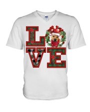 Christmas Love - Pitbull Boxer Mix V-Neck T-Shirt tile