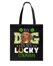 Lucky Charm - RED Dachshund Tote Bag tile