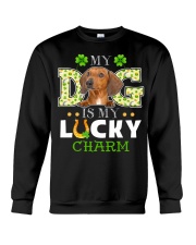 Lucky Charm - RED Dachshund Crewneck Sweatshirt tile