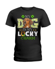 Lucky Charm - RED Dachshund Ladies T-Shirt tile