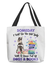 Old Lady - GREY Miniature Schnauzer All-Over Tote tile