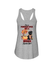 Pumpkin Girl - BLACK Morkie Ladies Flowy Tank tile