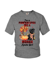Pumpkin Girl - BLACK Morkie Youth T-Shirt tile