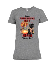 Pumpkin Girl - BLACK Morkie Premium Fit Ladies Tee tile