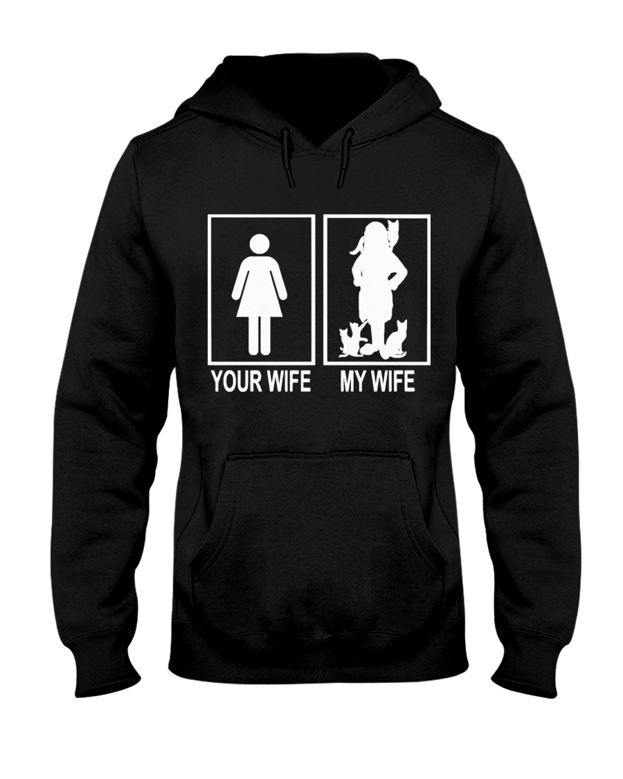 MY WIFE LOVE CATS Hooded Sweatshirt