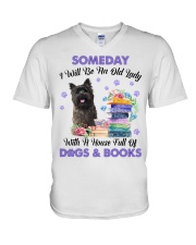 Old Lady - Cairn Terrier 2 V-Neck T-Shirt tile