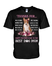 Thanks Mom - Basenji V-Neck T-Shirt tile