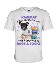 Old Lady - Toy Fox Terrier V-Neck T-Shirt tile